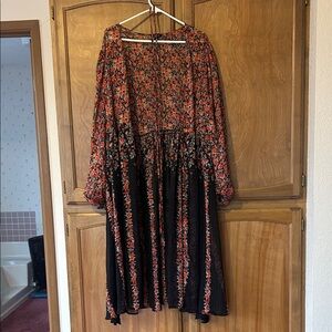 Torrid Black and Red Floral Tunic